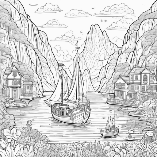 Around the World coloring page, level 3 Detailed