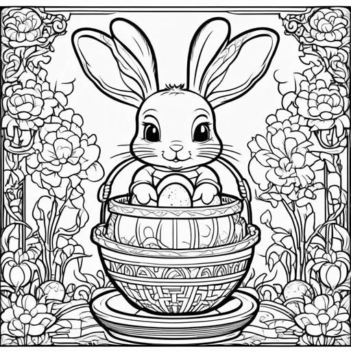 Easter coloring page, level 3 Detailed
