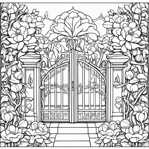 Spring Blossoms coloring page, level 3 Detailed