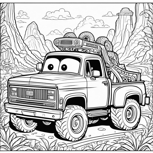 Toy Cars coloring page, level 3 Detailed